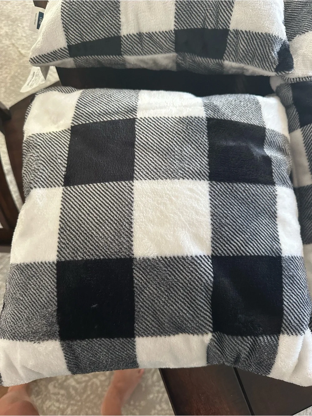 Black & White Buffalo Check Decorative Throw Pillow Set - Unbranded
